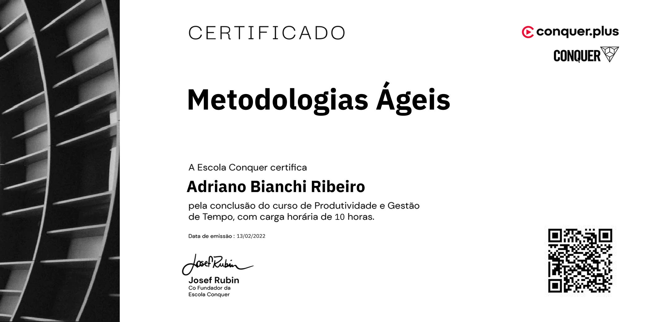 Certificado de Metodologias Ágeis